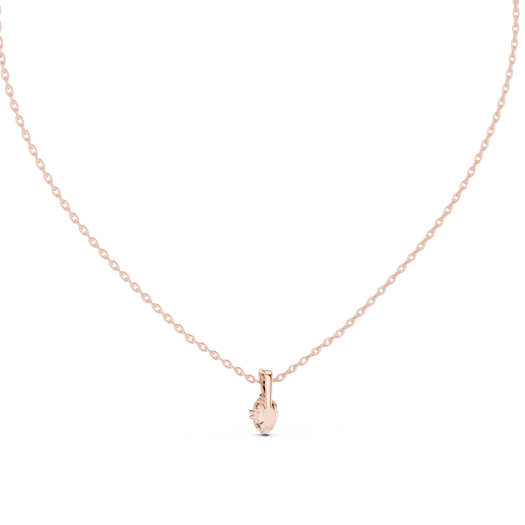 Lumiette Oval Cut Drop Solitaire Lab Grown Diamond Pendant Necklace