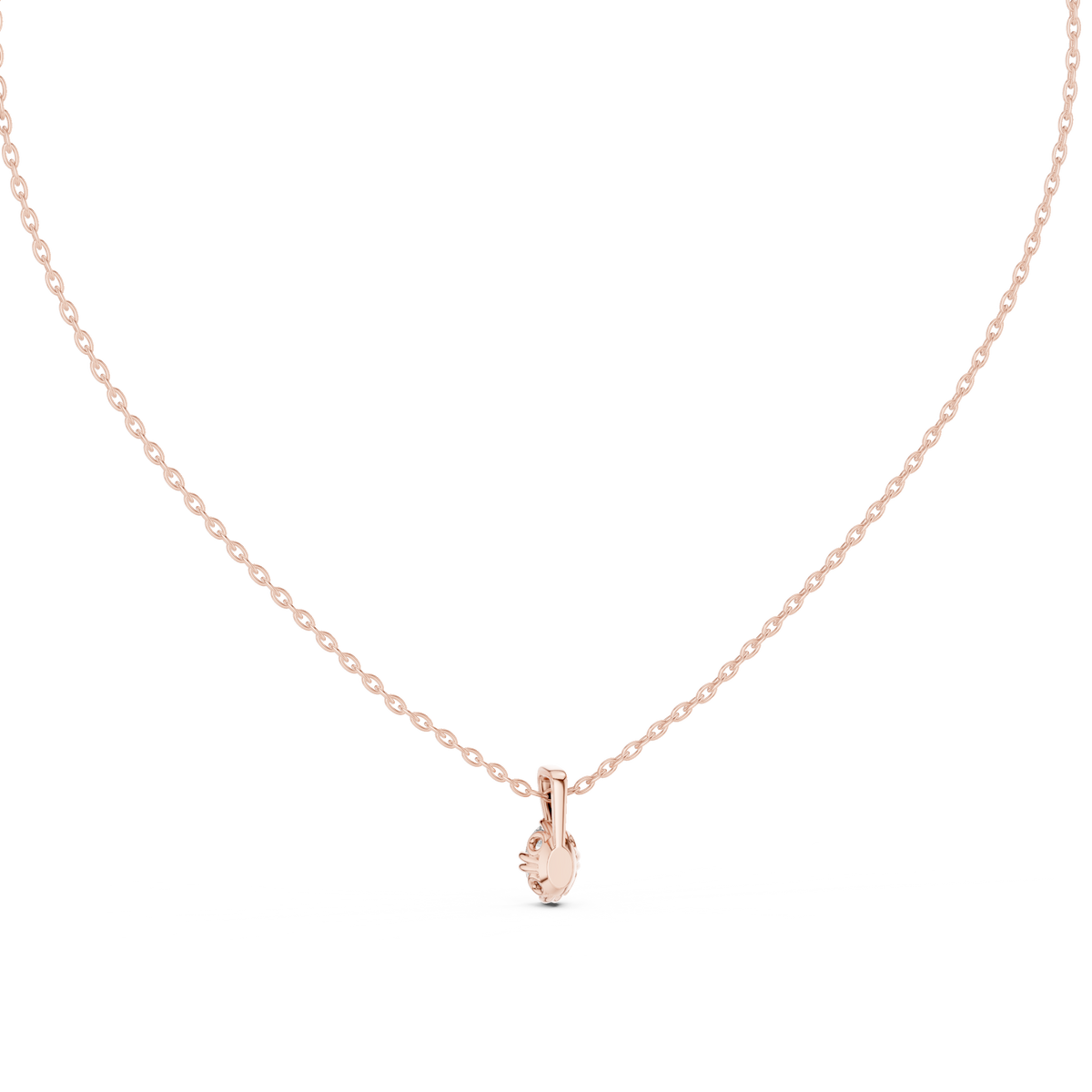 Lumiette Oval Cut Drop Solitaire Lab Grown Diamond Pendant Necklace