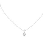Lumiette Oval Cut Drop Solitaire Lab Grown Diamond Pendant Necklace