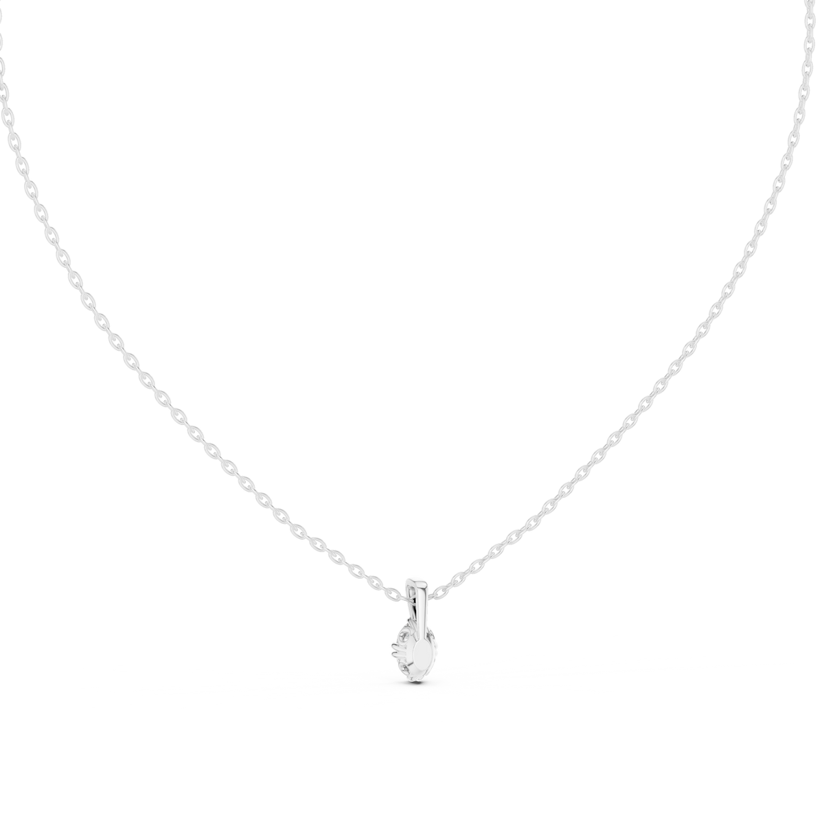 Lumiette Oval Cut Drop Solitaire Lab Grown Diamond Pendant Necklace
