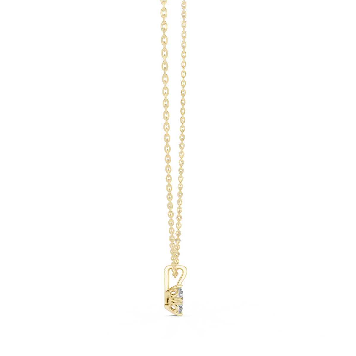 Lumiette Oval Cut Drop Solitaire Lab Grown Diamond Pendant Necklace