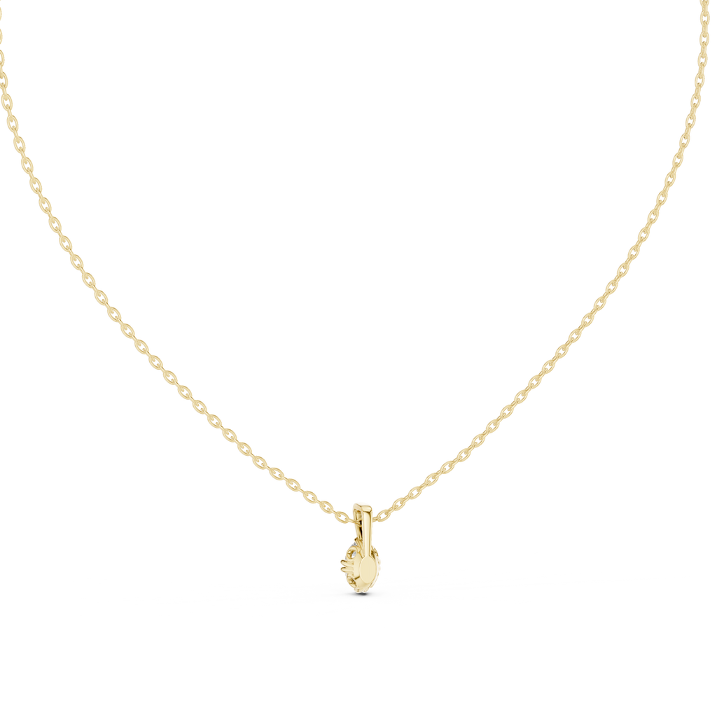 Lumiette Oval Cut Drop Solitaire Lab Grown Diamond Pendant Necklace