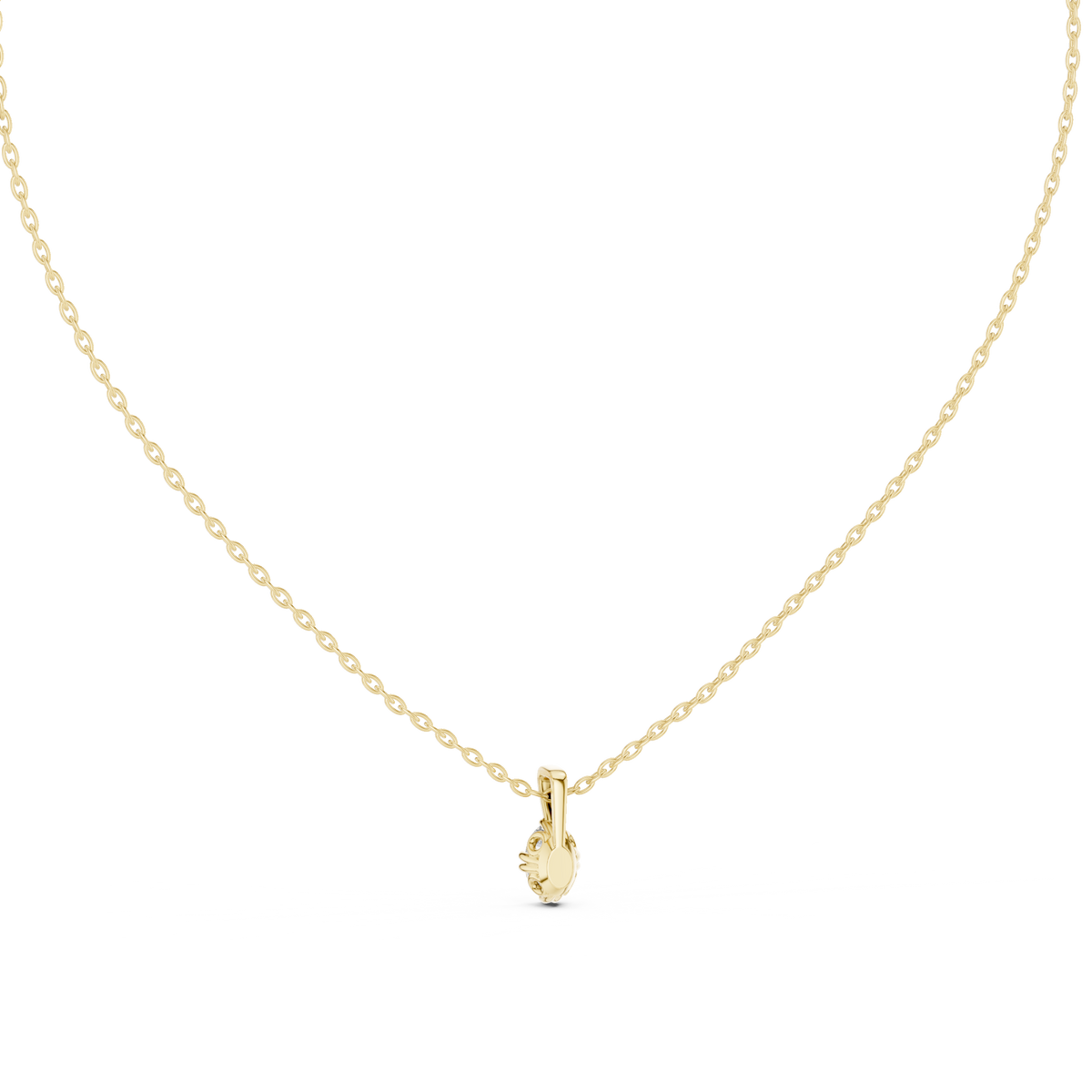 Lumiette Oval Cut Drop Solitaire Lab Grown Diamond Pendant Necklace