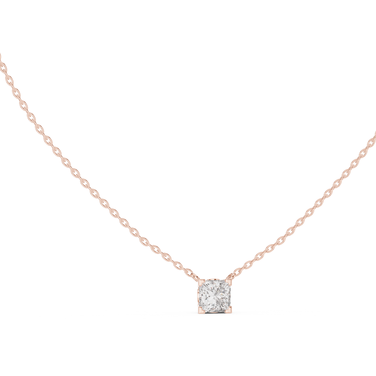 Quadriel Princess Cut Solitaire Lab Grown Diamond Pendant Necklace