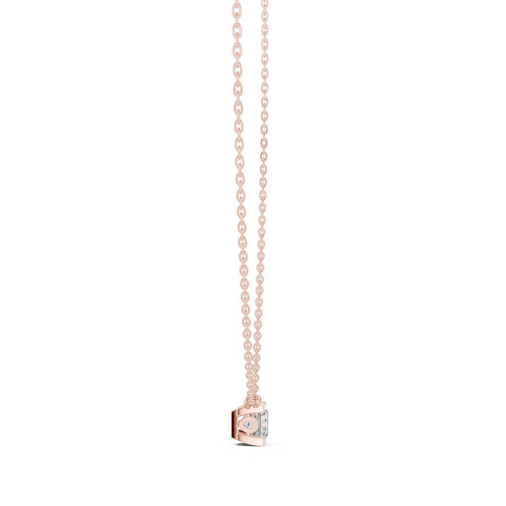 Squarelle Princess Cut Solitaire Lab Grown Diamond Pendant Necklace