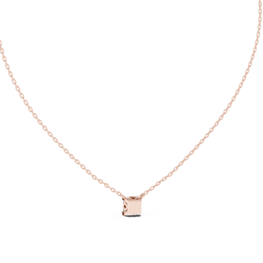Squarelle Princess Cut Solitaire Lab Grown Diamond Pendant Necklace