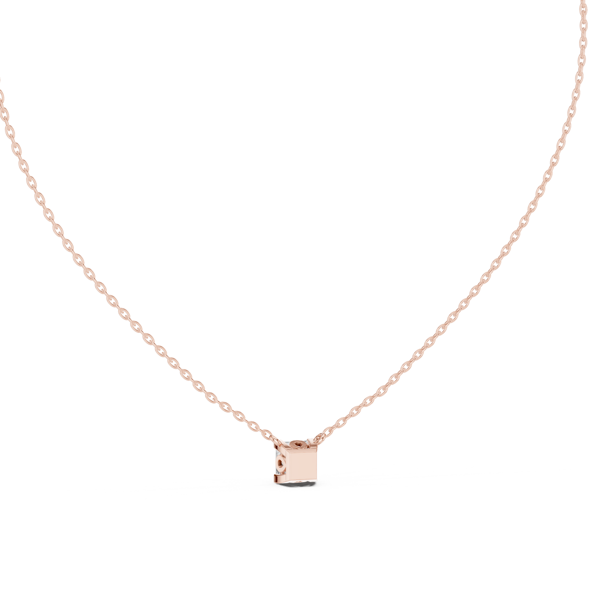 Squarelle Princess Cut Solitaire Lab Grown Diamond Pendant Necklace