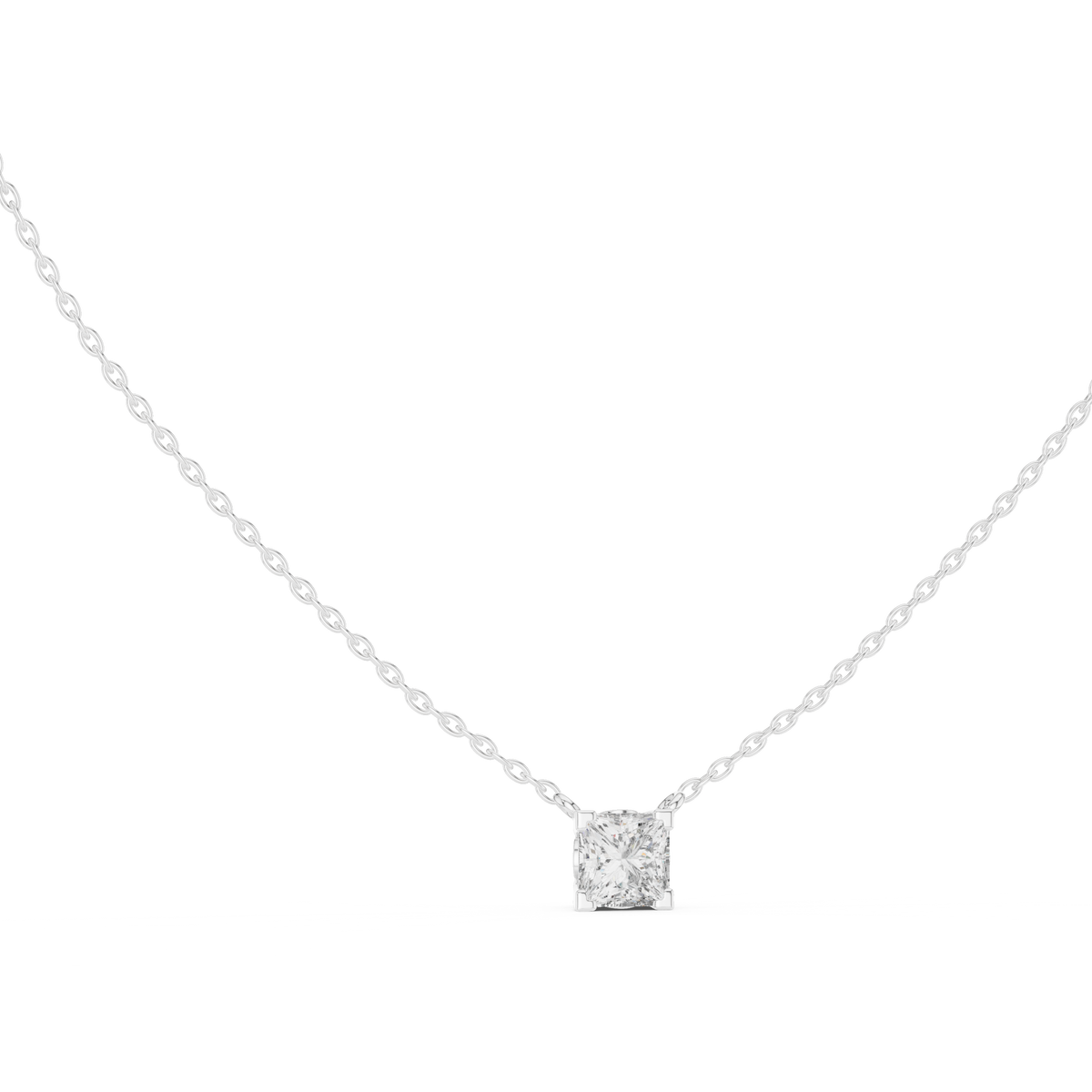 Quadriel Princess Cut Solitaire Lab Grown Diamond Pendant Necklace