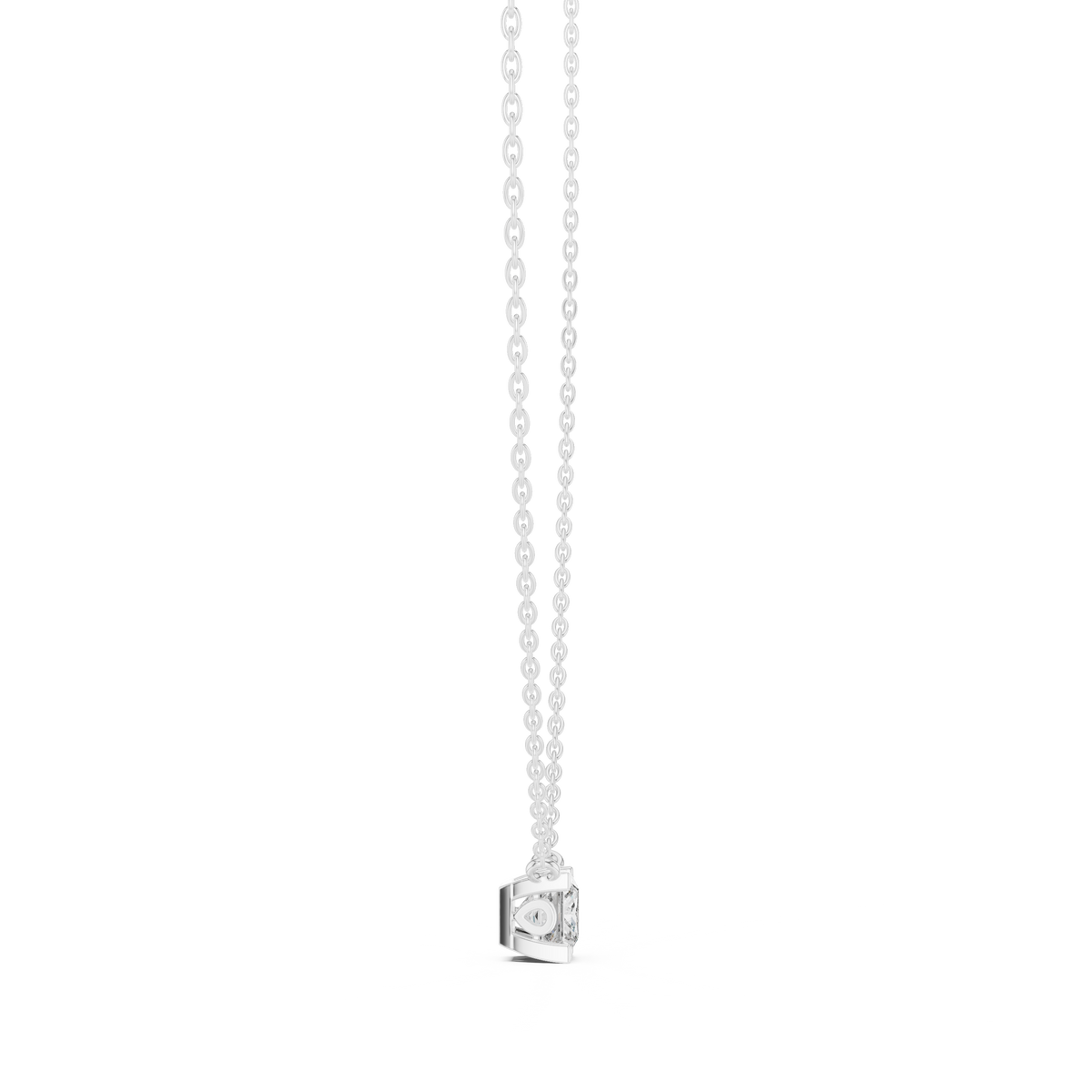 Squarelle Princess Cut Solitaire Lab Grown Diamond Pendant Necklace