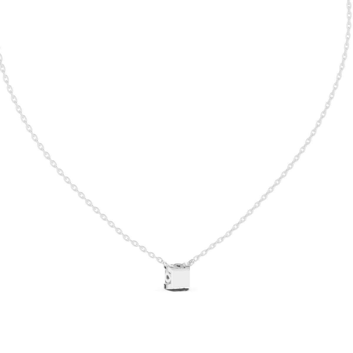 Squarelle Princess Cut Solitaire Lab Grown Diamond Pendant Necklace