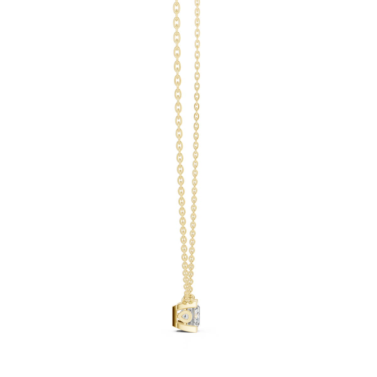 Squarelle Princess Cut Solitaire Lab Grown Diamond Pendant Necklace