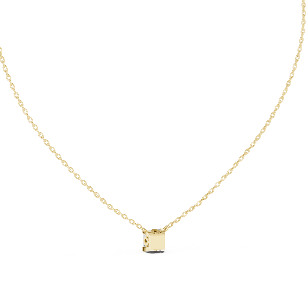 Squarelle Princess Cut Solitaire Lab Grown Diamond Pendant Necklace