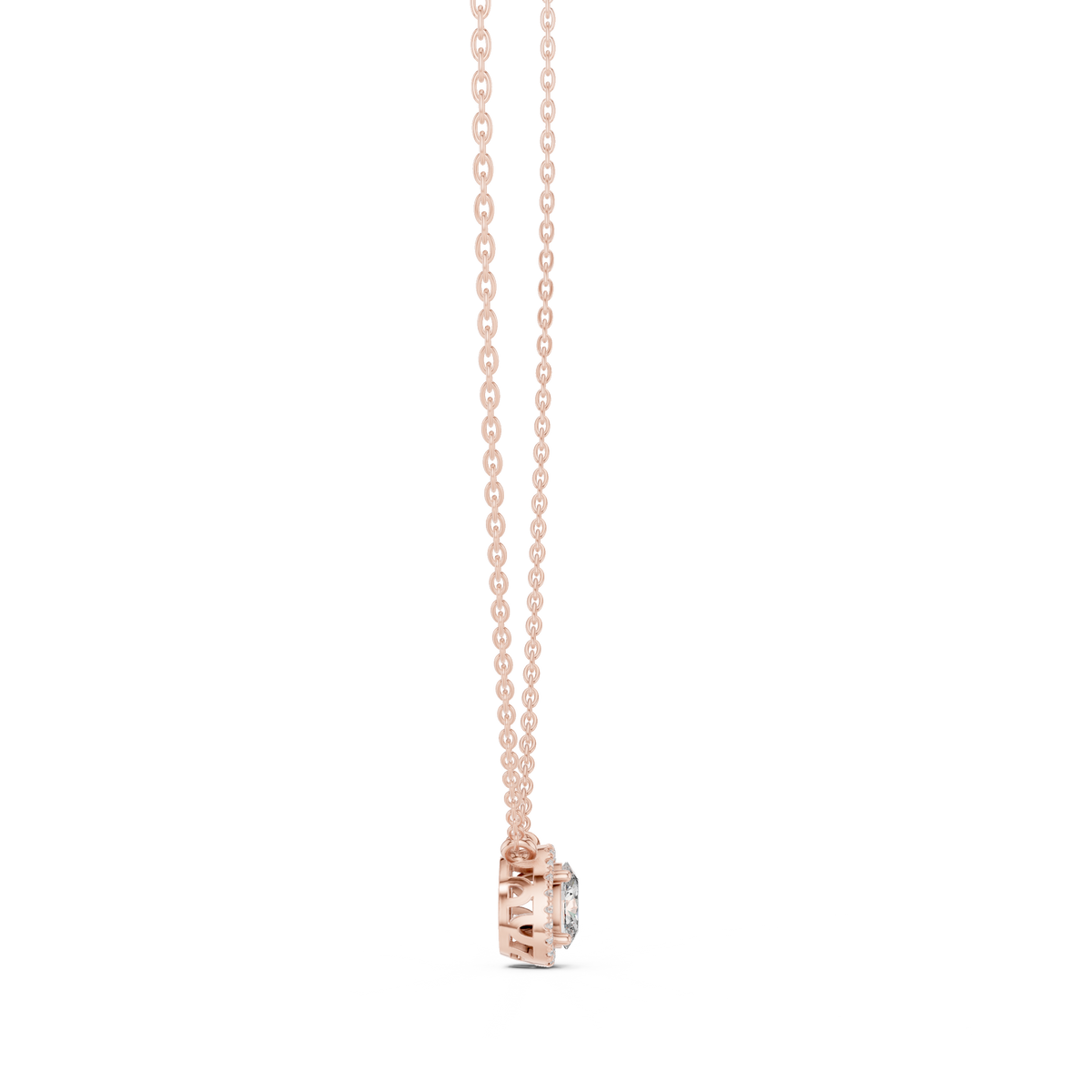 Selenara Oval Cut Halo Lab Grown Diamond Pendant Necklace