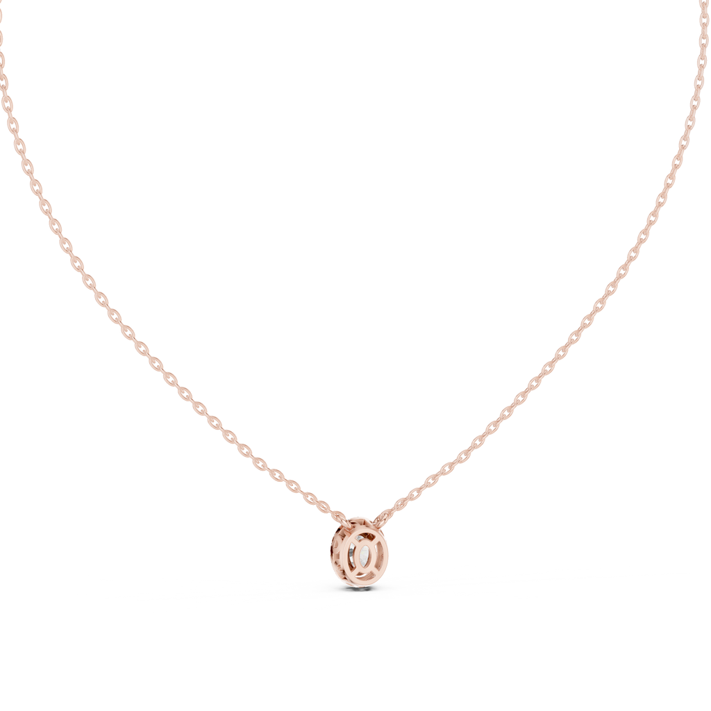 Selenara Oval Cut Halo Lab Grown Diamond Pendant Necklace