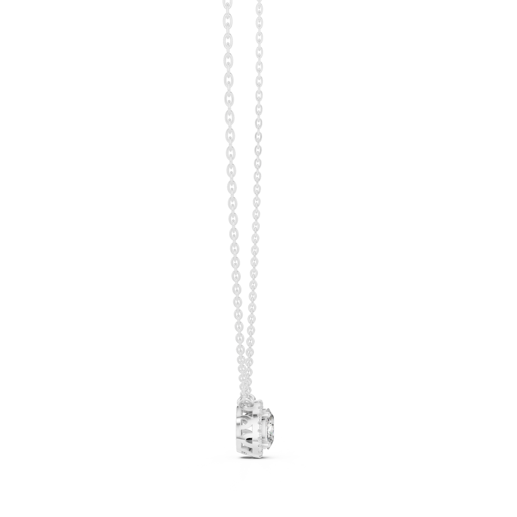 Selenara Oval Cut Halo Lab Grown Diamond Pendant Necklace