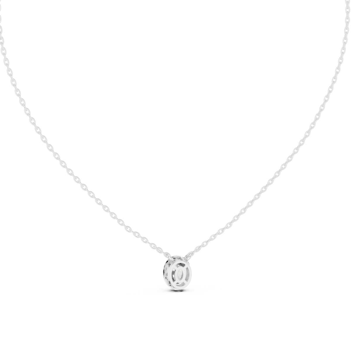 Selenara Oval Cut Halo Lab Grown Diamond Pendant Necklace