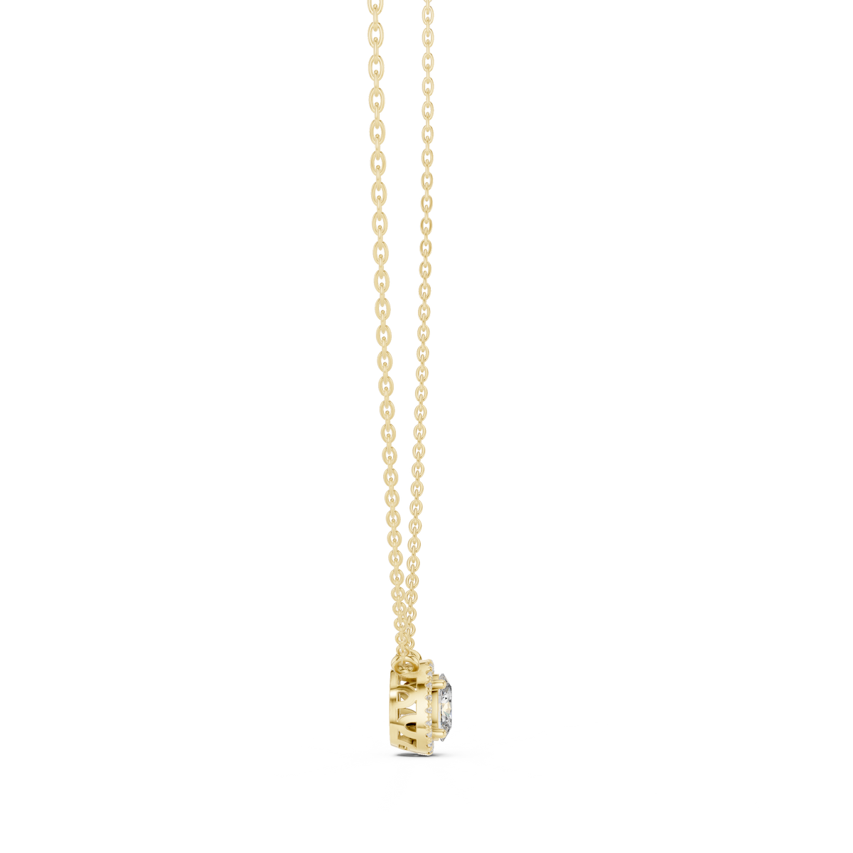 Selenara Oval Cut Halo Lab Grown Diamond Pendant Necklace