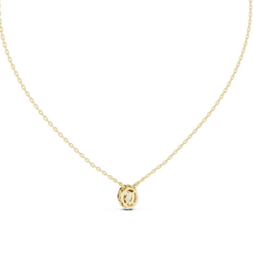 Selenara Oval Cut Halo Lab Grown Diamond Pendant Necklace