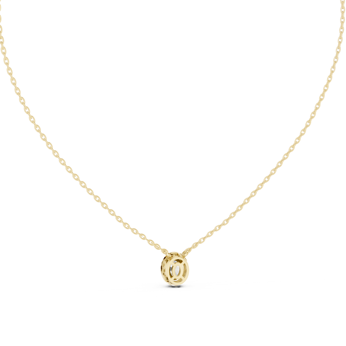 Selenara Oval Cut Halo Lab Grown Diamond Pendant Necklace
