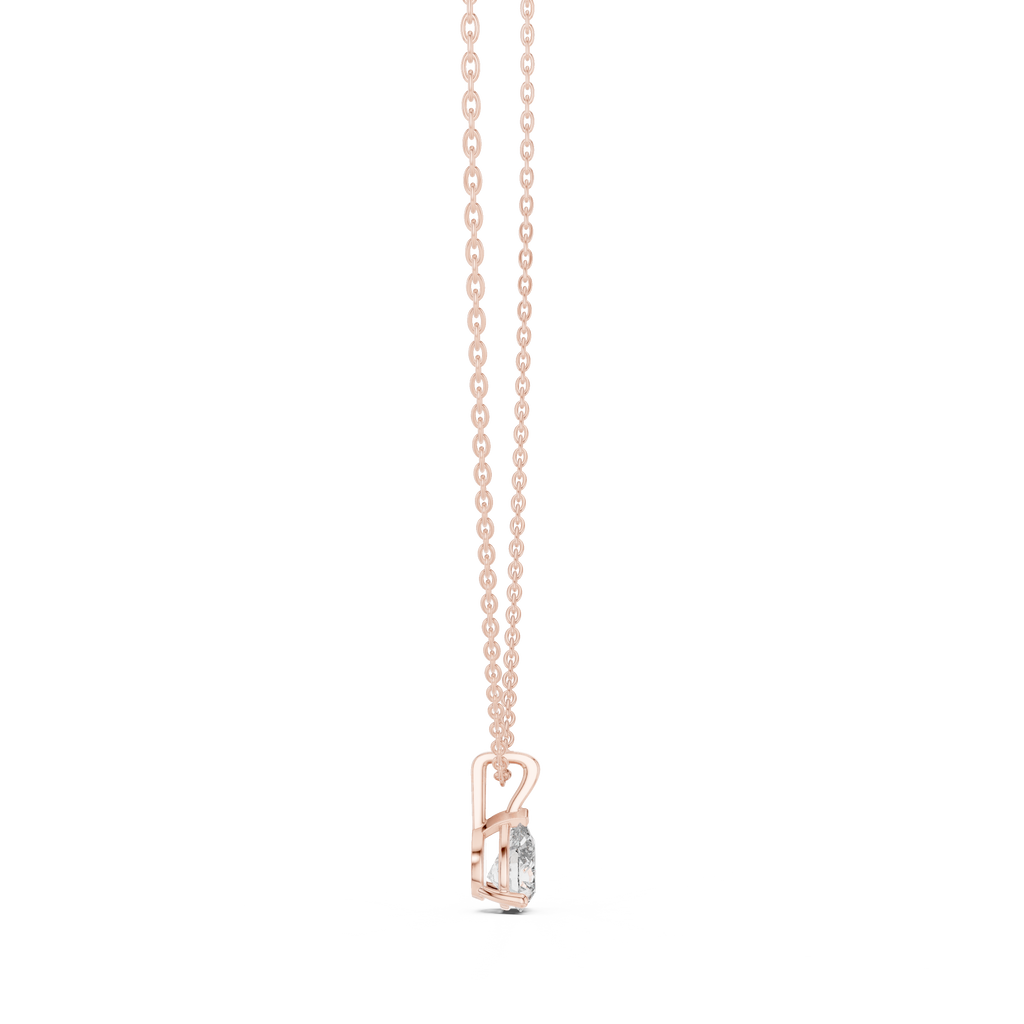 Peraya Classic Pear Solitaire Diamond Pendant with Chain