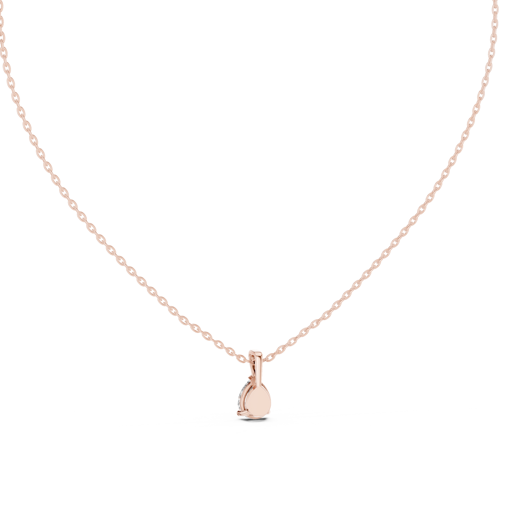 Peraya Classic Pear Solitaire Diamond Pendant with Chain