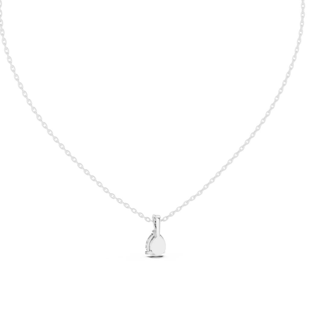 Peraya Classic Pear Solitaire Diamond Pendant with Chain