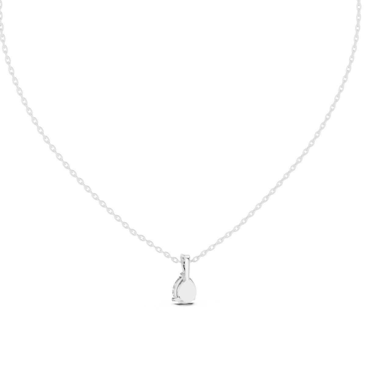 Peraya Classic Pear Solitaire Diamond Pendant with Chain