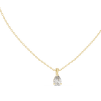 Peraya Classic Pear Solitaire Diamond Pendant with Chain