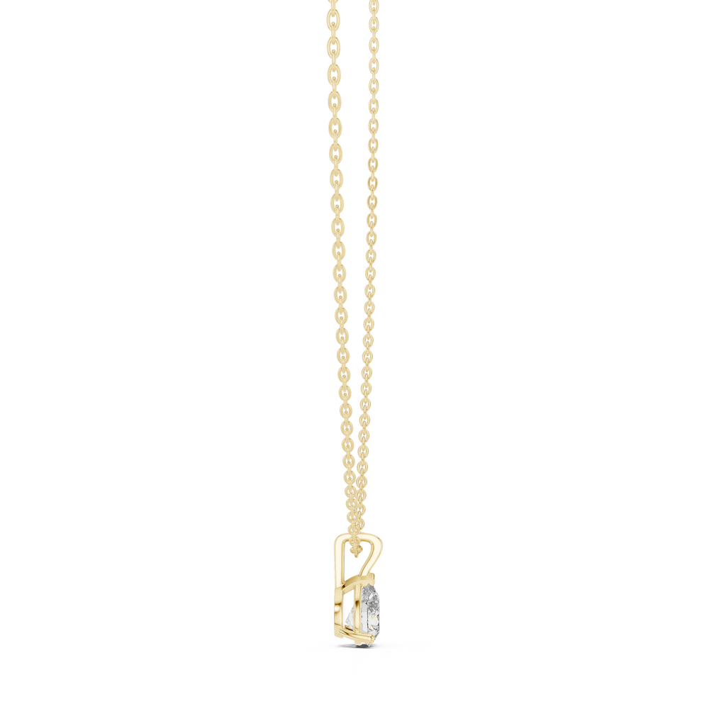 Peraya Classic Pear Solitaire Diamond Pendant with Chain