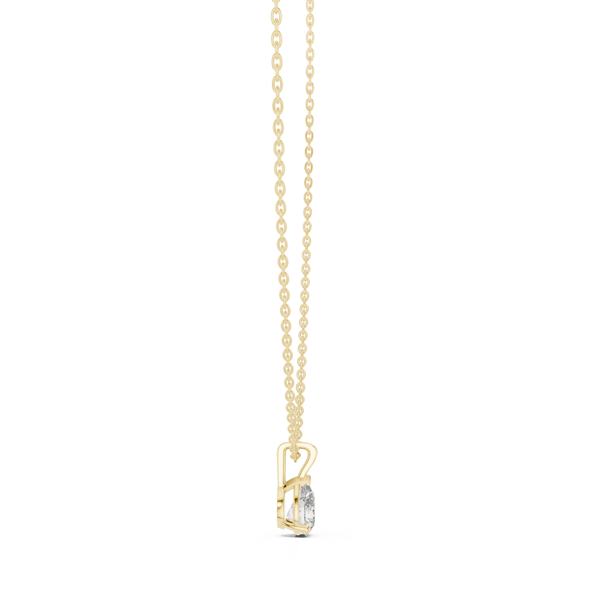 Peraya Classic Pear Solitaire Diamond Pendant with Chain