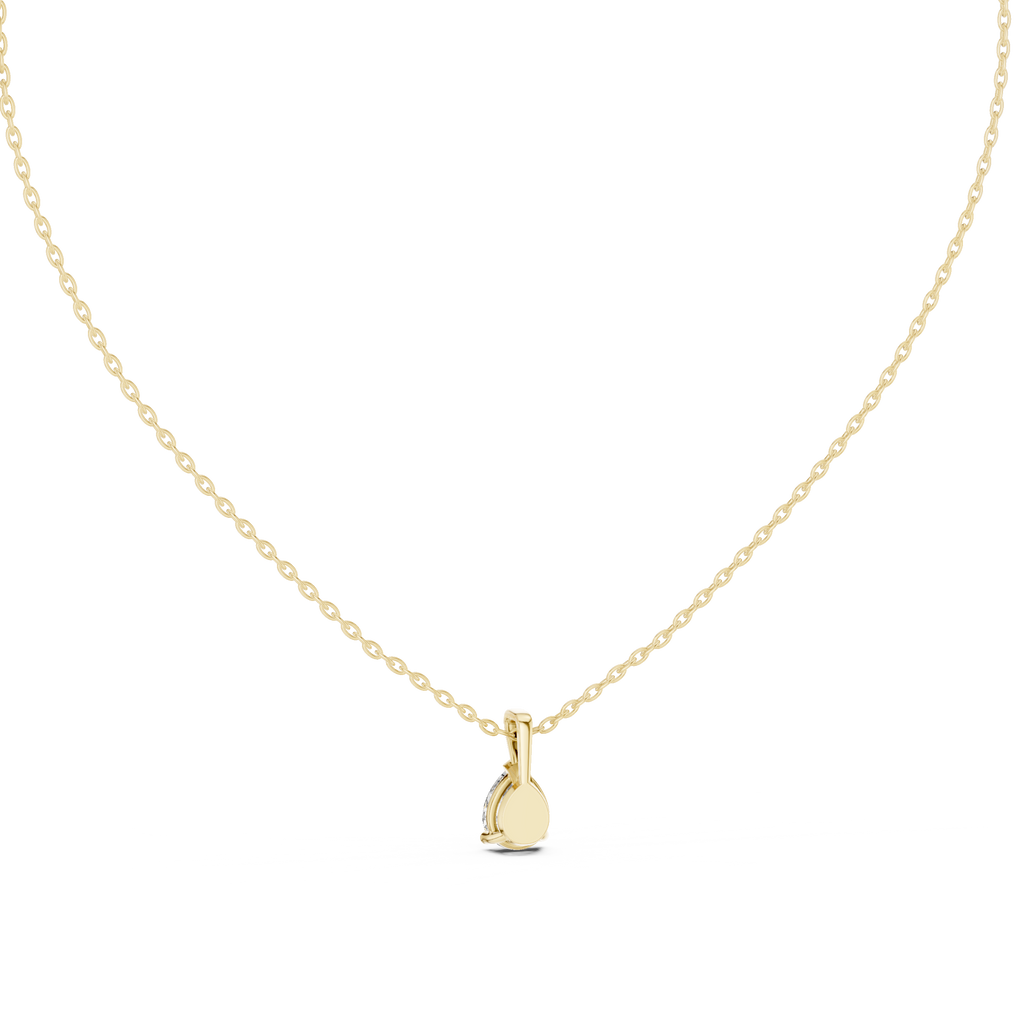 Peraya Classic Pear Solitaire Diamond Pendant with Chain