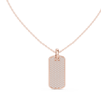 Sentrel Iced-Out Pavé Dog Tag Diamond Pendant with Chain