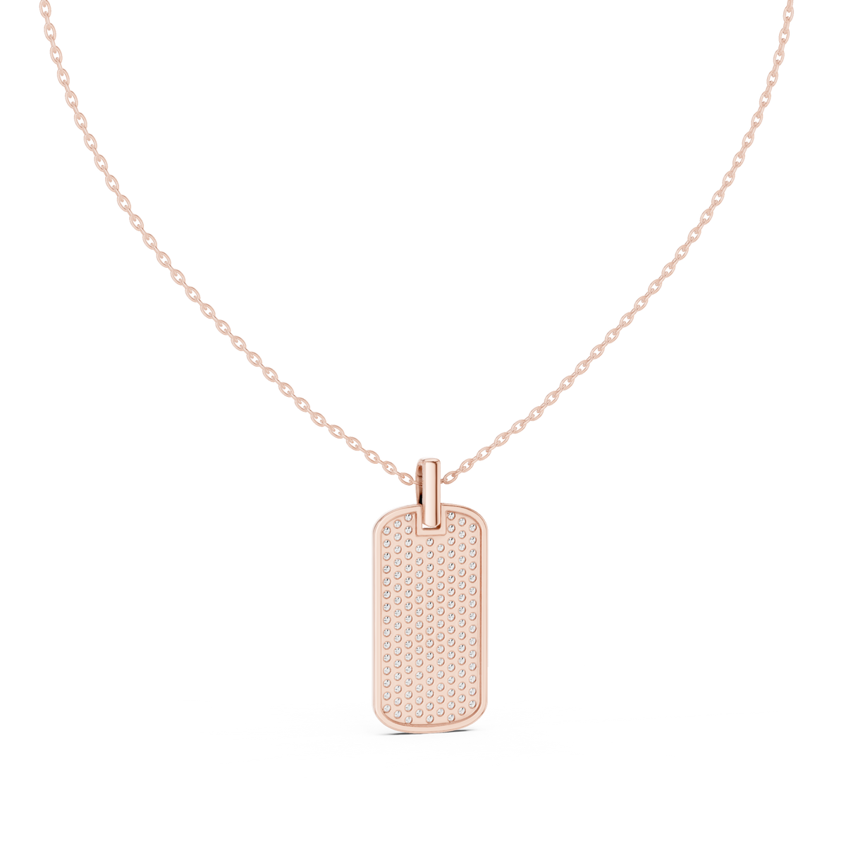 Sentrel Iced-Out Pavé Dog Tag Diamond Pendant with Chain