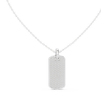 Sentrel Iced-Out Pavé Dog Tag Diamond Pendant with Chain