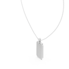 Sentrel Iced-Out Pavé Dog Tag Diamond Pendant with Chain
