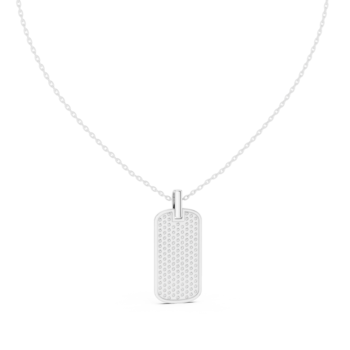Sentrel Iced-Out Pavé Dog Tag Diamond Pendant with Chain