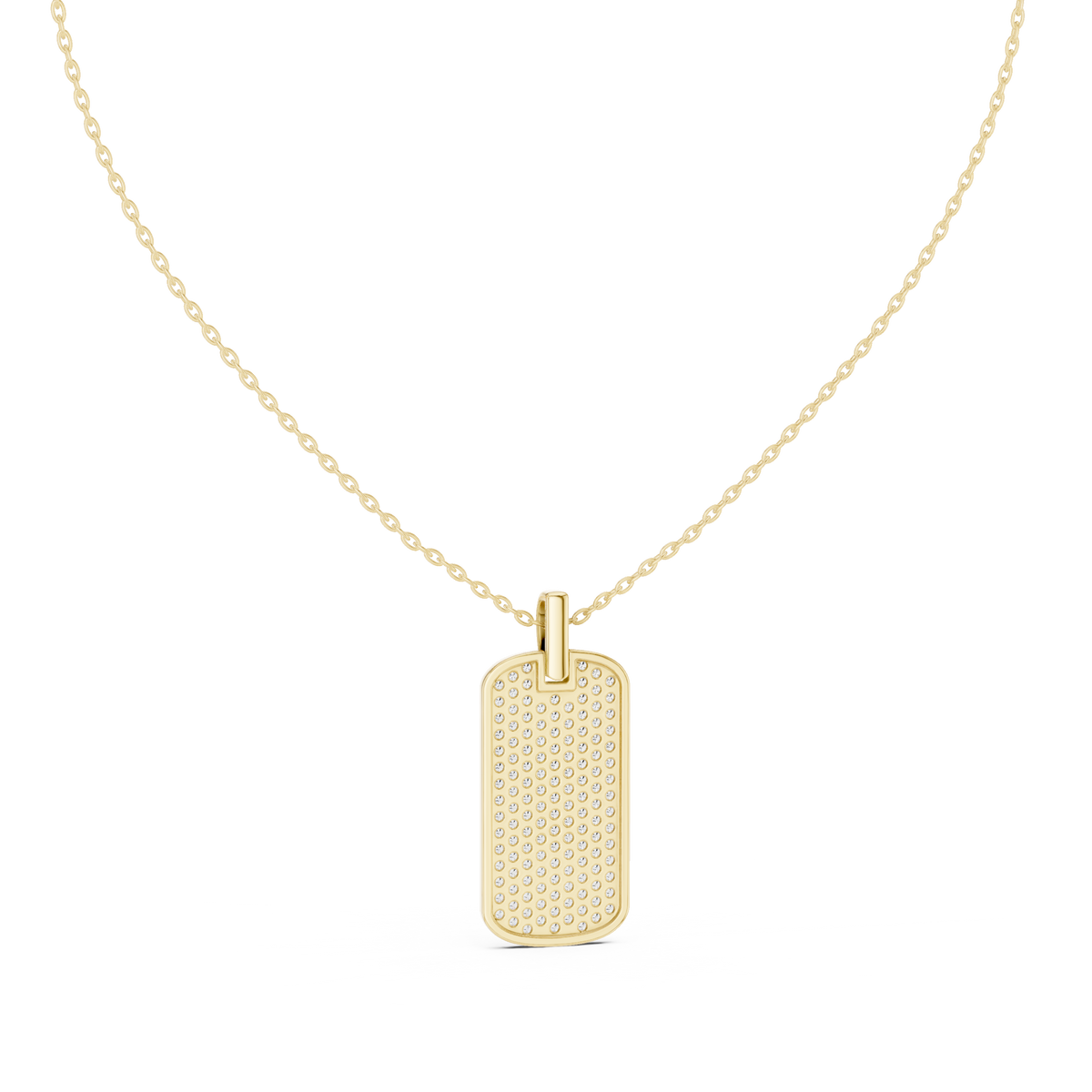 Sentrel Iced-Out Pavé Dog Tag Diamond Pendant with Chain