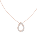 Dewina Open Pear Teardrop Diamond Pendant with Chain