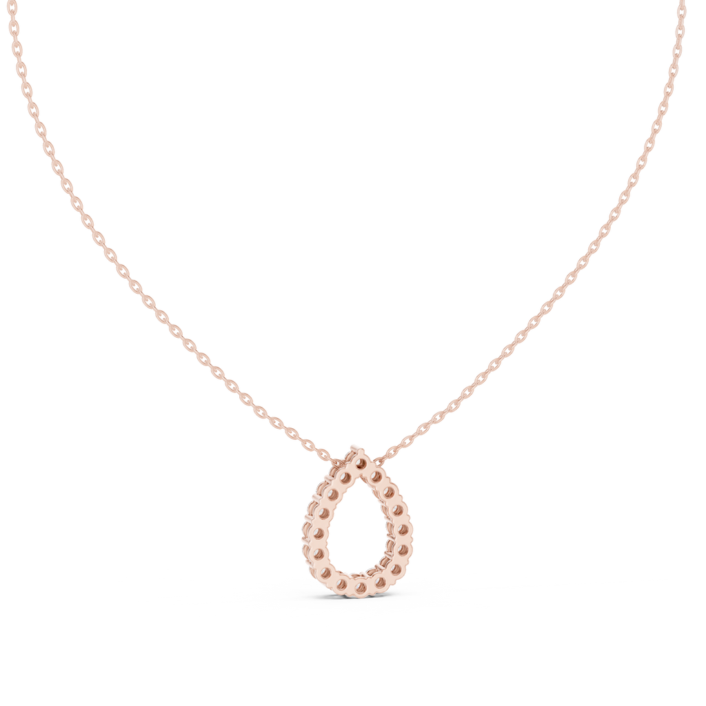 Dewina Open Pear Teardrop Diamond Pendant with Chain