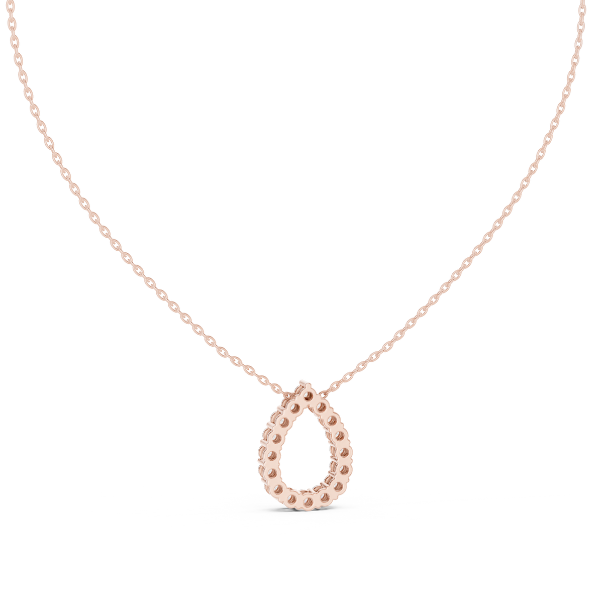 Dewina Open Pear Teardrop Diamond Pendant with Chain