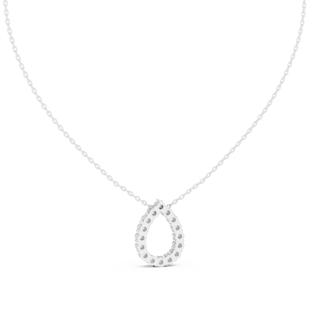 Dewina Open Pear Teardrop Diamond Pendant with Chain
