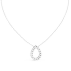 Dewina Open Pear Teardrop Diamond Pendant with Chain