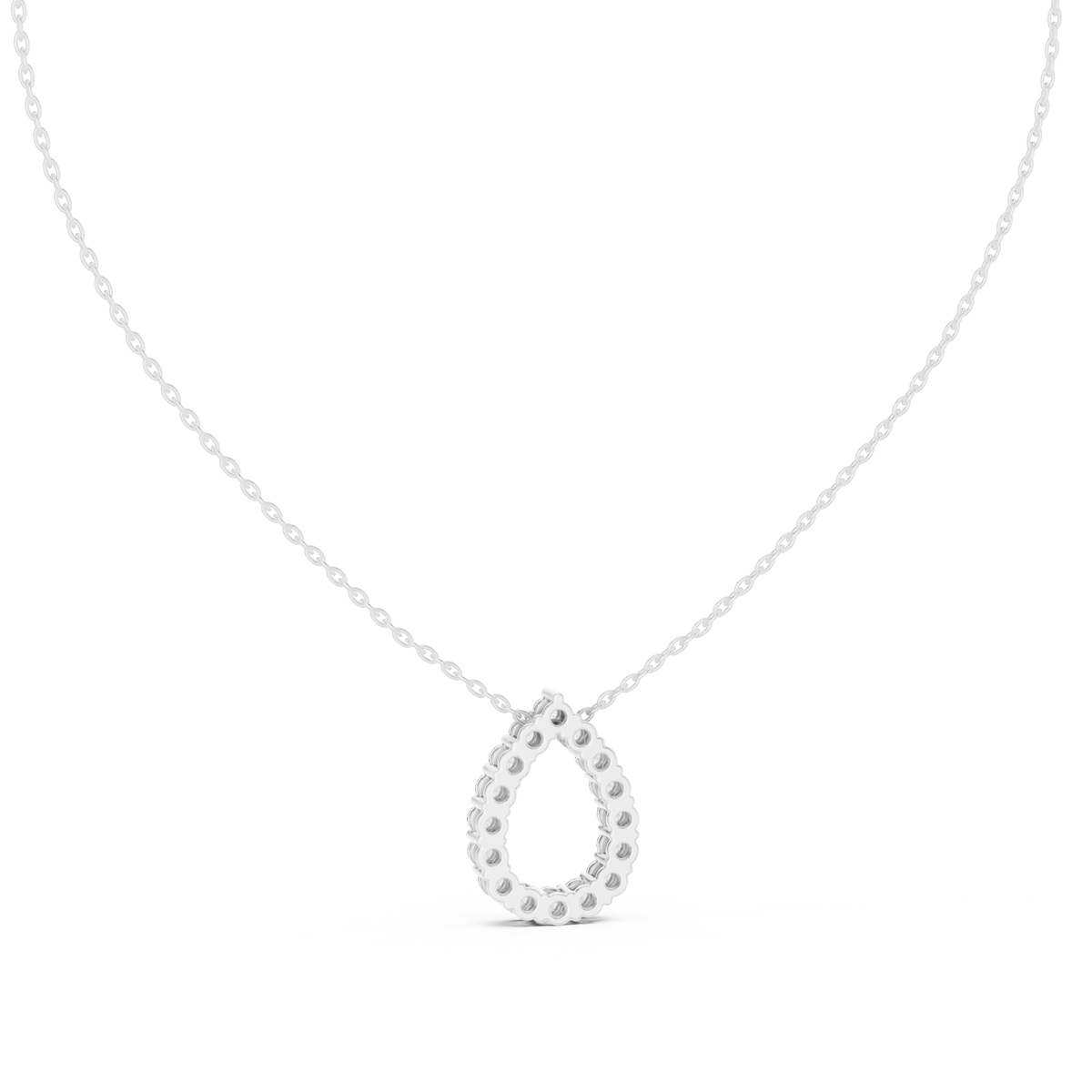 Dewina Open Pear Teardrop Diamond Pendant with Chain