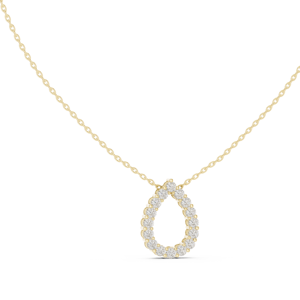 Dewina Open Pear Teardrop Diamond Pendant with Chain
