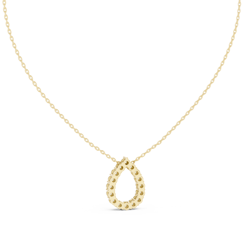 Dewina Open Pear Teardrop Diamond Pendant with Chain