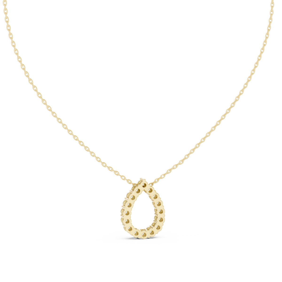 Dewina Open Pear Teardrop Diamond Pendant with Chain