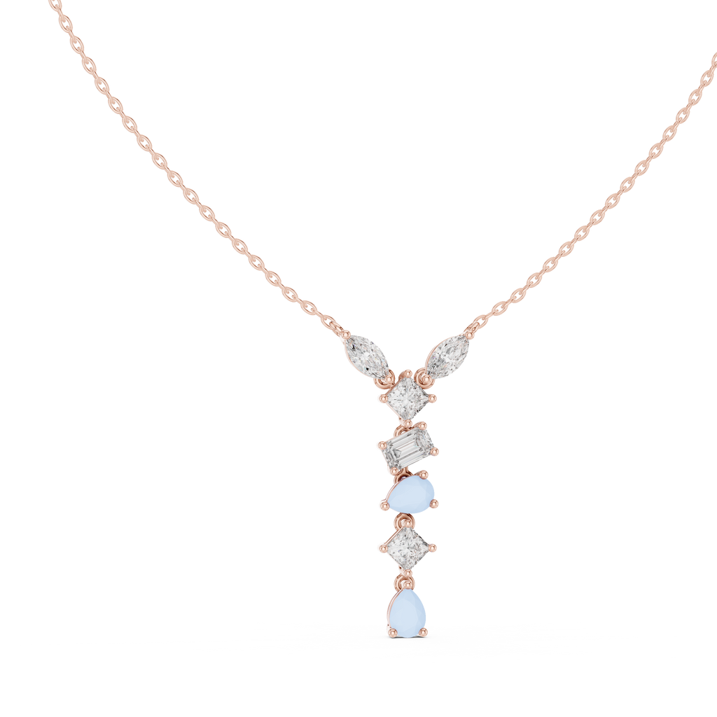 Lariana Multi-Shape Diamond Y Drop Necklace