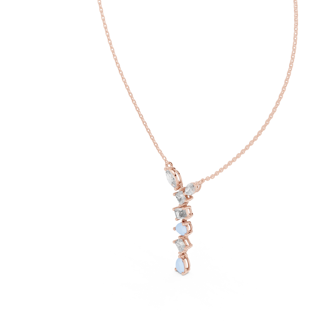 Lariana Multi-Shape Diamond Y Drop Necklace