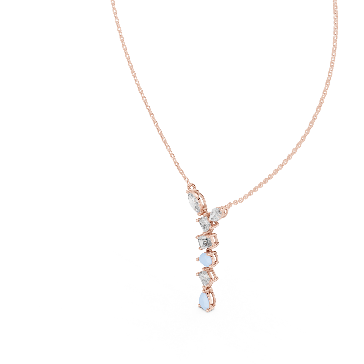 Lariana Multi-Shape Diamond Y Drop Necklace