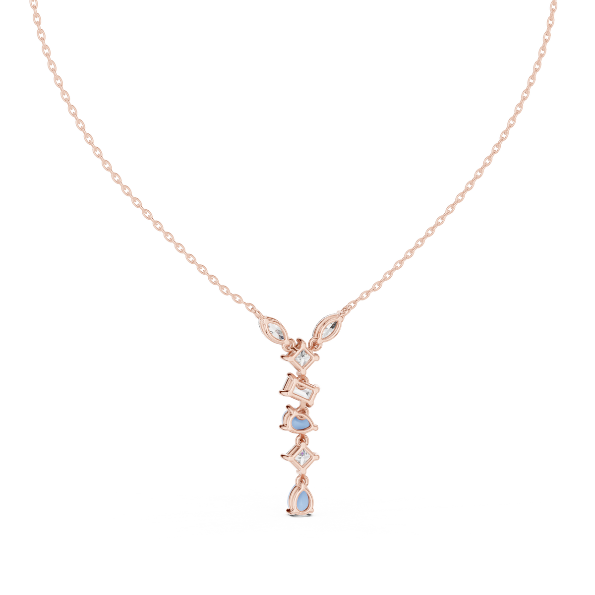 Lariana Multi-Shape Diamond Y Drop Necklace